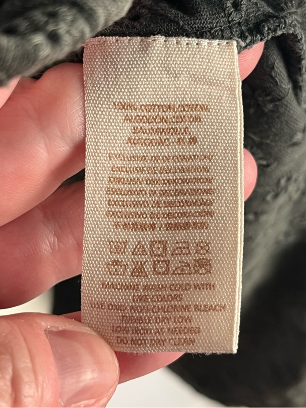 Free People Army Green Eyelet Tunic Top Button Up Boho Size L - Picture 12 of 14